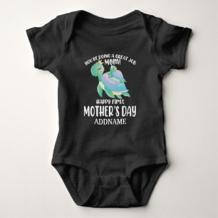 Body Para Bebê Feliz Dia de as mães - Tartarugas Personalizadas
