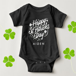 Body Para Bebê Feliz Dia de São Patrício irlandês Shamrock person