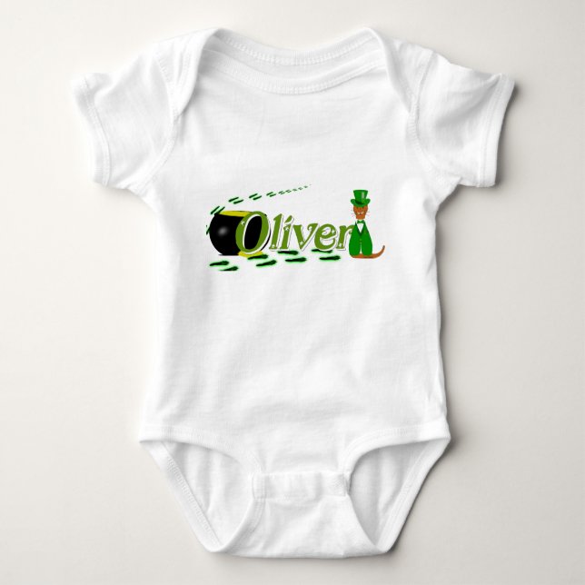Body Para Bebê Feliz Dia de São Patrício Oliver (Frente)