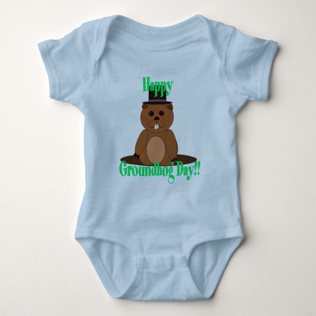 Body Para Bebê Feliz Dia do Marmota! (Frente)