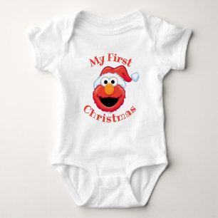 Body Para Bebê Feliz First Christmas Elmo