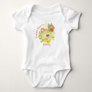 Body Para Bebê Feliz Galinha Ranch Hen. Personalizado.