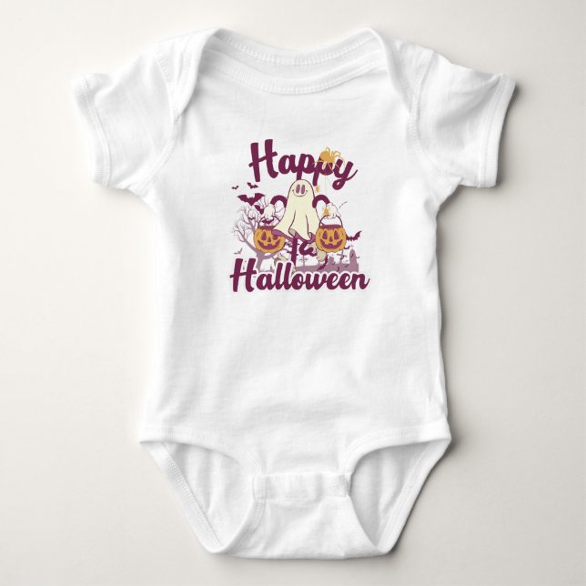 Body Para Bebê Feliz halloween (Frente)