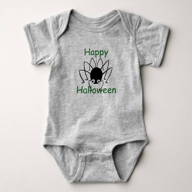 Body Para Bebê Feliz Halloween Aranha (Frente)