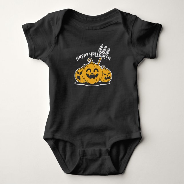 Body Para Bebê Feliz Halloween Pumpkin (Frente)