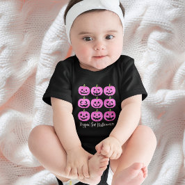 Body Para Bebê Feliz Jack O'Lanterna Rosa