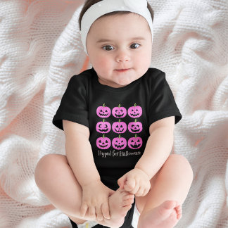 Body Para Bebê Feliz Jack O'Lanterna Rosa