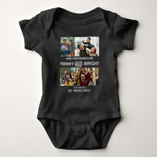 Body Para Bebê Feliz moderna e foto da família brilhante (Frente)