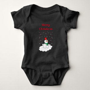 Body Para Bebê Feliz Natal Família Boneco de Neve Flocos de Neve