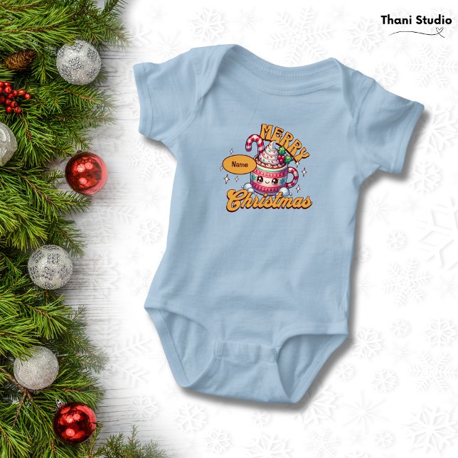 Body Para Bebê Feliz Natal Família de Mug de Chocolate Quente Bon (Criador carregado)