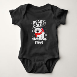 Body Para Bebê Feliz Natal Frio de Urso Polar Personalizado