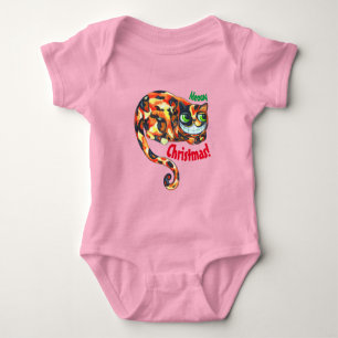 Body Para Bebê Feliz Natal Gelado Gelando Calico Gato Olhos Grand