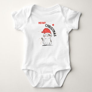 Body Para Bebê Feliz Natal Meowy