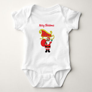 Body Para Bebê Feliz Natal Papai Noel Afro-Americano