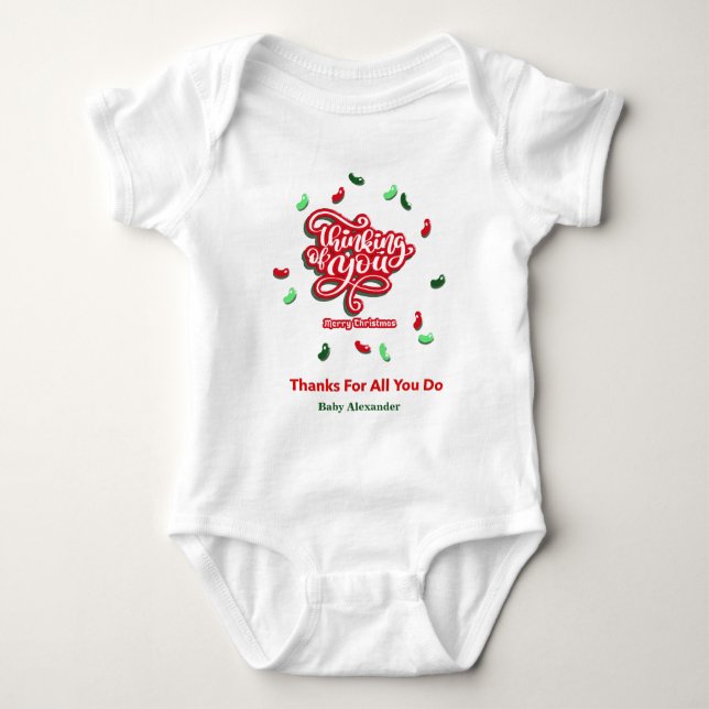 Body Para Bebê Feliz Natal Pensando em Você Personalizar (Frente)