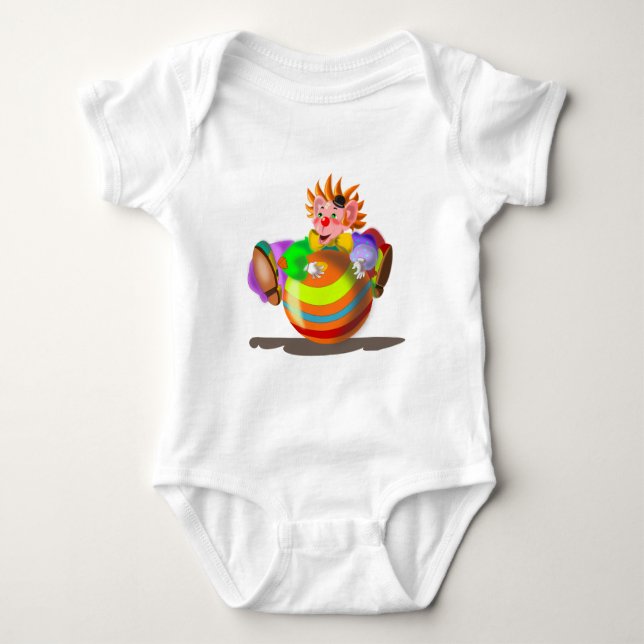 Body Para Bebê Feliz Palhaço Engraçado Bebê Bodyfato (Frente)