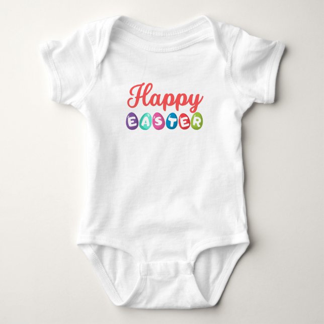 Body Para Bebê Feliz Páscoa (Frente)