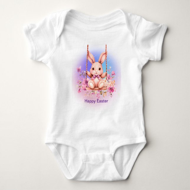 Body Para Bebê Feliz Páscoa (Frente)