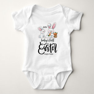 Body Para Bebê Feliz Páscoa de 1rua - Personalizada para a primei
