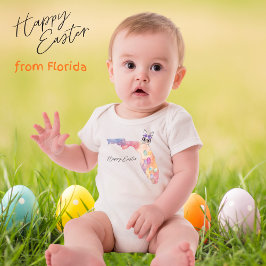 Body Para Bebê Feliz Páscoa Ovos e Coelhinho Pastel da Flórida St