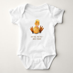Body Para Bebê Feliz Piscar os olhos de Pato Amarelo Jogando - So