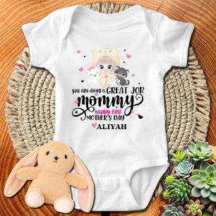 Body Para Bebê Feliz Primeiro Dia das Mães - Bebê Menina