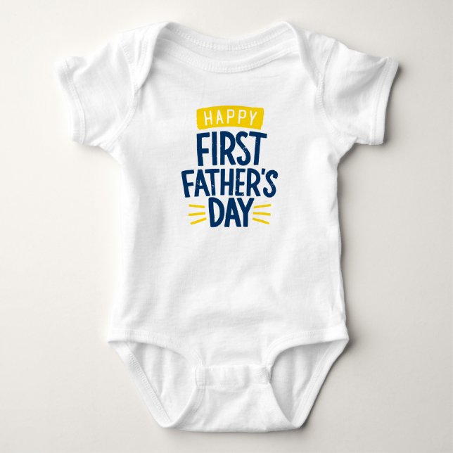 Body Para Bebê Feliz Primeiro Dia dos Pais (Frente)