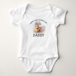 Body Para Bebê Feliz Primeiro Dia dos Pais Papai Foto