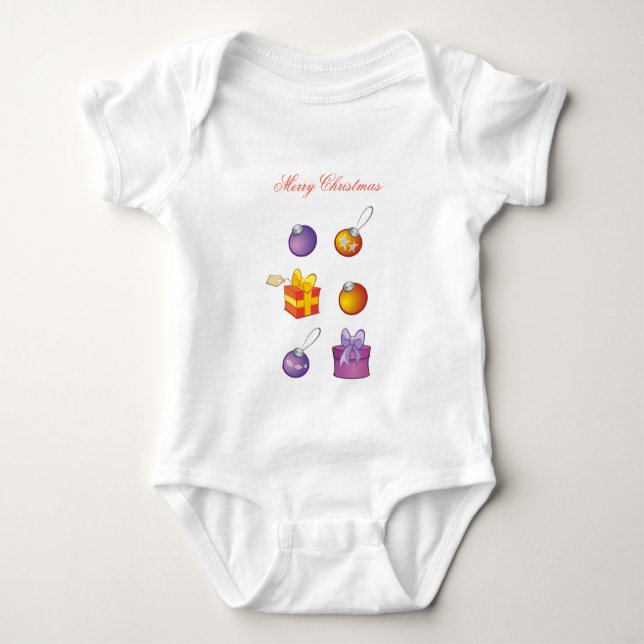 Body Para Bebê Feliz T-Shirt de Natal para seus filhos (Frente)