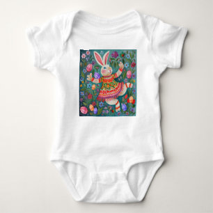 Body Para Bebê Felz pascoa Bunny Dance