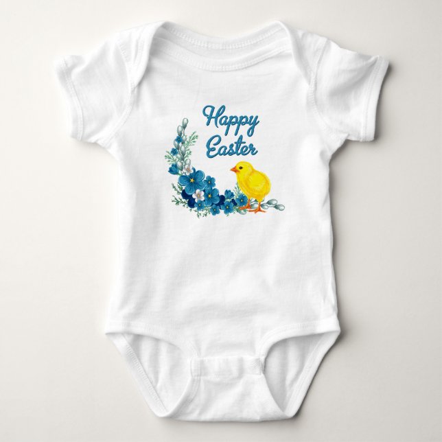Body Para Bebê Felz pascoa Com Pintinho De Bebê (Frente)