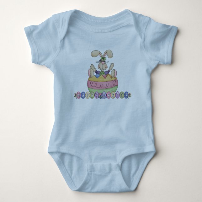 Body Para Bebê Felz pascoa Engraçado Bunny (Frente)