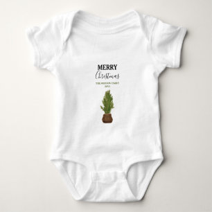 Body Para Bebê Feriado de Árvore de Natal Russo Moderno