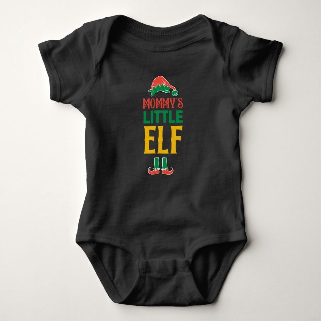 Body Para Bebê Feriado de Natal "Mamãe Elf" (Frente)
