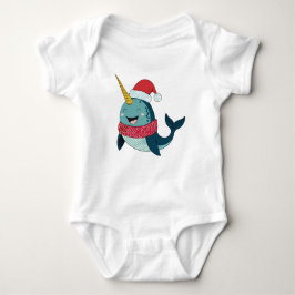 Body Para Bebê Feriado de Natal Narwhal papais noeis
