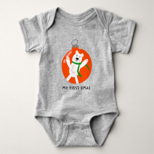 Body Para Bebê Feriado PERSONALIZADO do Enfeites de natal do Urso