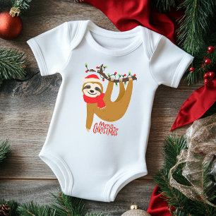 Body Para Bebê Feriados da preguiça do Feliz Natal