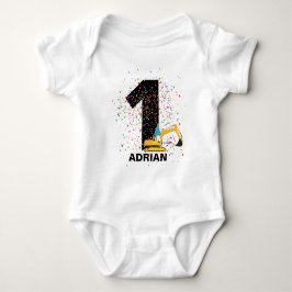 Body Para Bebê Festa de aniversário de Caminhão de Construção de 