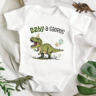 Body Para Bebê Festa de Aniversário de criança do Tema Dinossauro