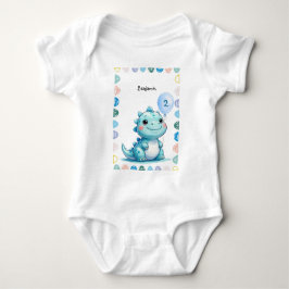 Body Para Bebê Festa de Feliz Aniversário do Bonito Raio Dinossau