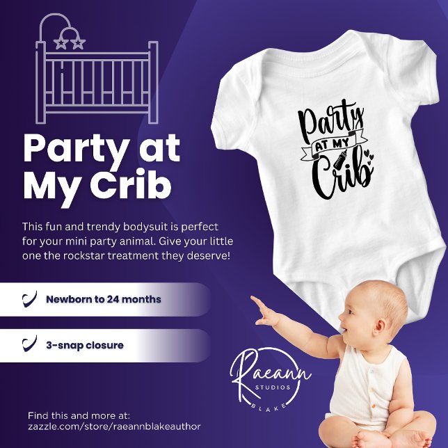 Body Para Bebê Festa em My Crib Baby Jersey Bodycase (Criador carregado)