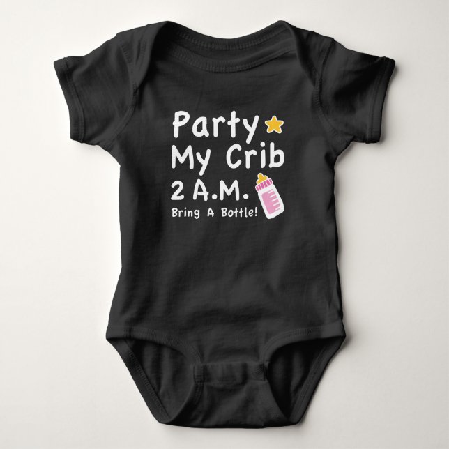 Body Para Bebê Festa. Meu Crib. 2 DA MANHÃ (Frente)