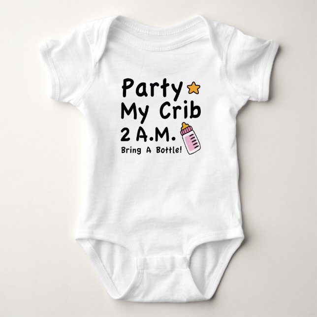 Body Para Bebê Festa. Meu Crib. 2 DA MANHÃ (Frente)