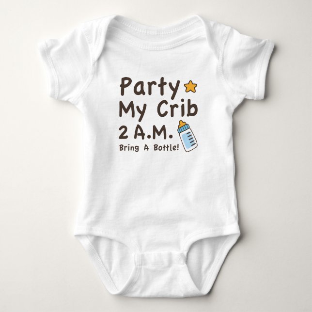 Body Para Bebê Festa. Meu Crib. 2 DA MANHÃ (Frente)