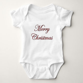 Body Para Bebê Festive Merry Christmas Script in Red Glitter
