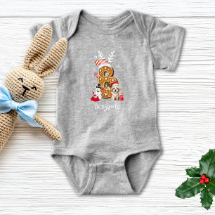 Body Para Bebê Festivo Puppy Gingerpão - Letra B de Natal