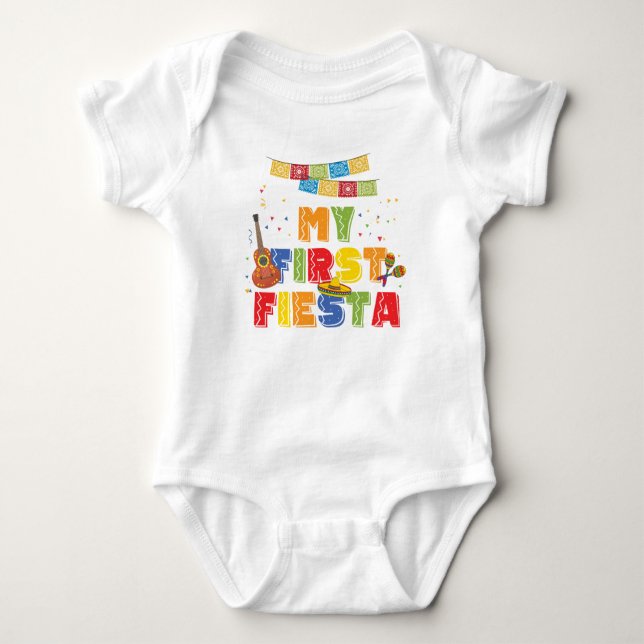 Body Para Bebê Fiesta Birthday One-Piece Bodycase (Frente)