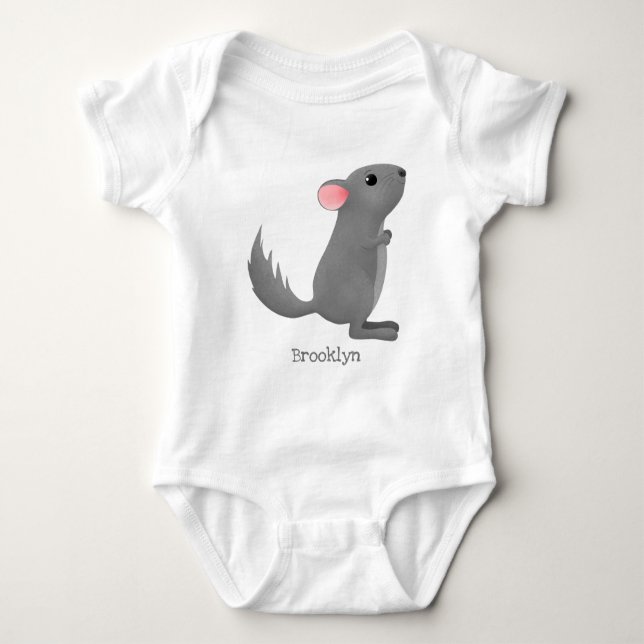 Body Para Bebê Figura de desenho animado da cinza chinesa (Frente)