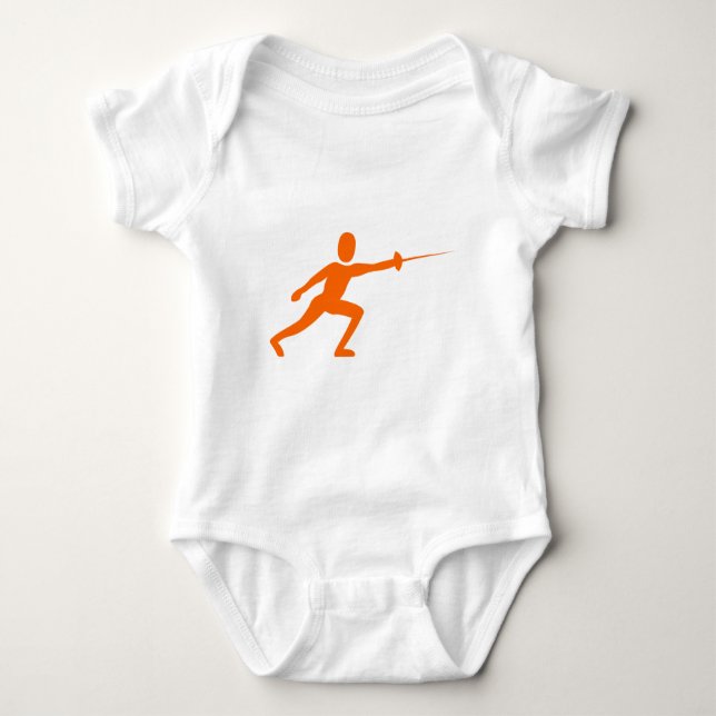 Body Para Bebê Figura de Esgrima - Laranja (Frente)