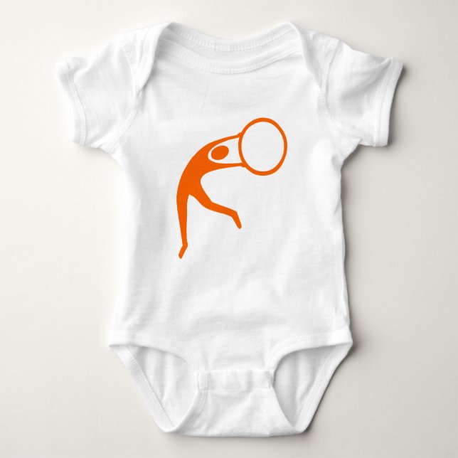 Body Para Bebê Figura de Ginástica Rítmica - Laranja (Frente)
